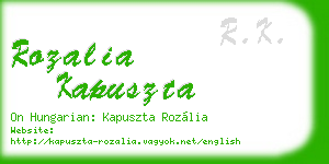 rozalia kapuszta business card